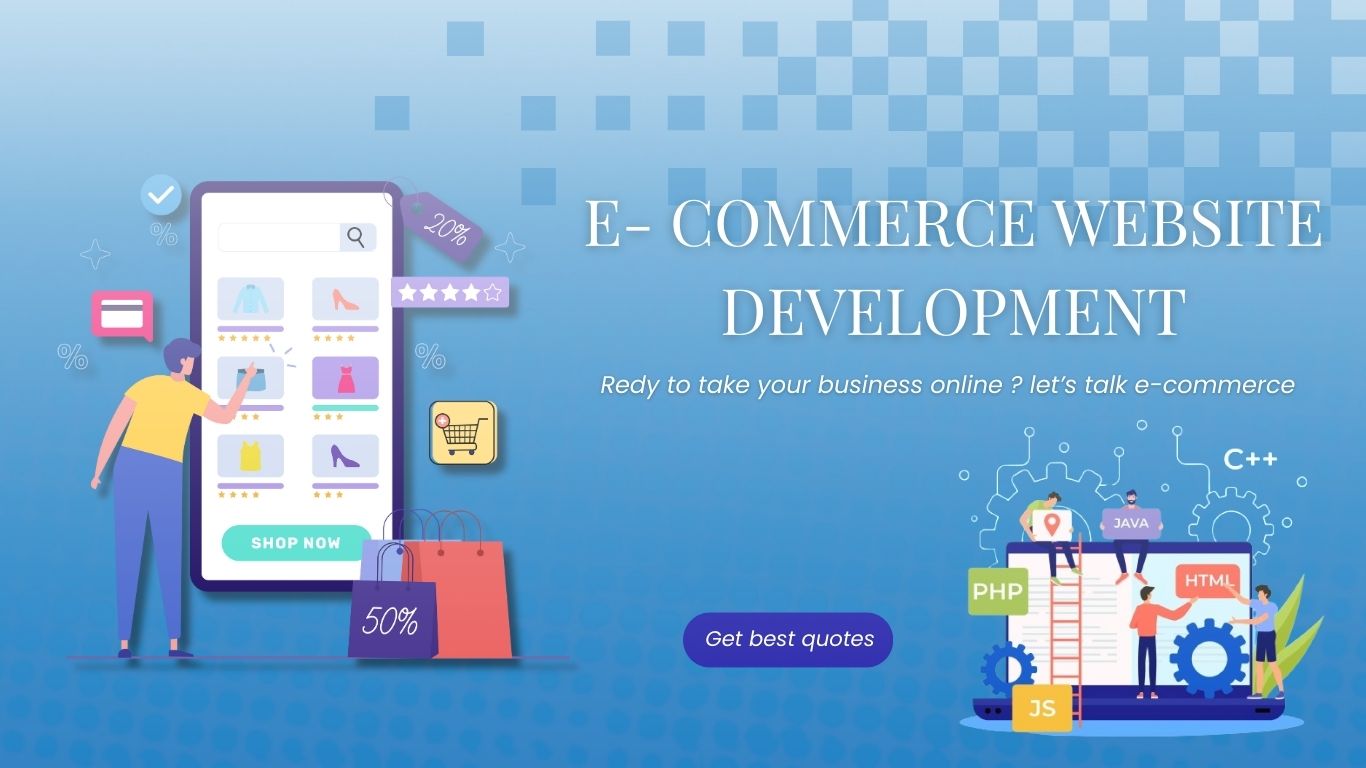 Ecommerce Website Development banner shopping add to card wishlist